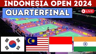 🔴Live  Indonesia Open 2024  Quarterfinal Match  Malaysia  Indonesia India Singapore [upl. by Saltsman589]