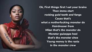 Monster  Nicki Minaj  Nickis verse  Lyrics [upl. by Ahsirat740]