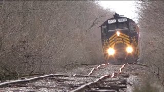 Blasting down bad track Doubleheader on the NDampW Railway Maumee and Western [upl. by Akimehs]