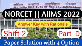 NORCET AIIMS 2022 Paper Solution  Shift2  NORCET Question Paper  NORCET 2022 Memory Based Paper [upl. by Zavala99]