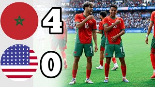 Morocco vs USA 🇺🇸  4 0   Extеndеd Highlights  HakimiRahimiIllias Goals  Olympic games [upl. by Rachael]