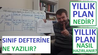 YILLIK PLAN Nedir Nasıl Hazırlanır Sınıf Defterine Ne Yazılır [upl. by Anale]