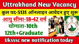 Uttrakhand new vacancy 2024  uksssc new latest recruitment [upl. by Vladamar]