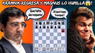 KRÁMNIK REGRESA Y ES HUMILLADO POR CARLSEN😱💥  Krámnik vs Carlsen  Torneo de Titulados mañana [upl. by Hahsi]