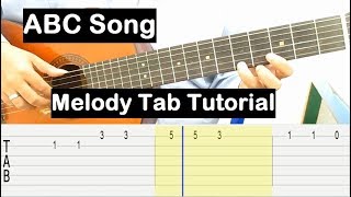 ABC Song Guitar Lesson Melody Tab Tutorial Guitar Lessons for Beginners [upl. by Innep]