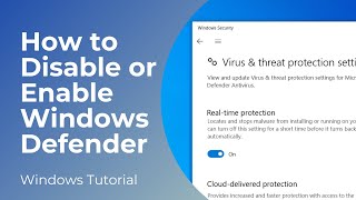 How to DisableEnable Windows Defender on Windows 10 [upl. by Ades]