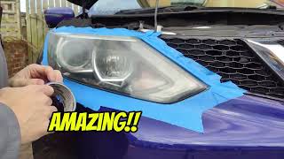 OLD to NEW in TWO minutes Nissan Qashqai headlight restoration time lapse [upl. by Harlie]