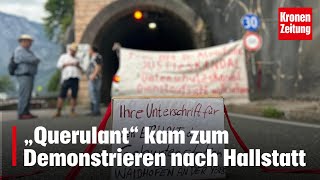 „Querulant“ kam zum Demonstrieren nach Hallstatt  kronetv NEWS [upl. by Trovillion]