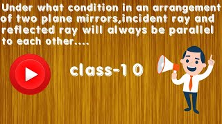 Under what condition in an arrangement of two plane mirrors incident ray and reflected ray will [upl. by Rosene]