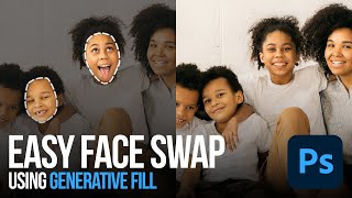 How to Swap Faces in Photoshop Using AI Generative Fill [upl. by Crudden859]