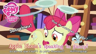 MLP FiM  Apple Blooms speaking in fancy Multilanguage  The Cutie Pox [upl. by Barny]