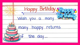 Happy Birthday To You  Happy Birthday Wishes  Happy Birthday Message  birthday wishes Im English [upl. by Eiger]