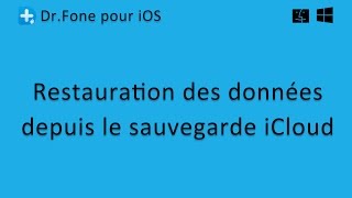 DrFone pour iOS Restauration des données depuis le sauvegarde iCloud [upl. by Strep]