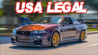 LEGAL Skyline R34 GTR in the USA HKS T51R  28L Stroker RB28 9000RPM EARGASM [upl. by Ogilvie381]