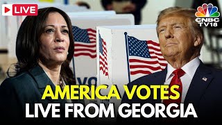 US Election 2024 Latest News LIVE Voting in Swing State Georgia  Trump vs Harris  N18G [upl. by Aramas]