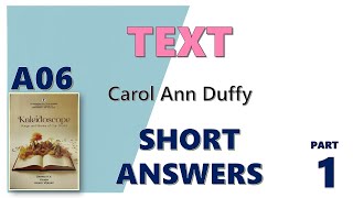 TEXT poem  Carol Ann Duffy  Questions amp Answers  SHORT ANSWERS  A06 KALEIDOSCOPE [upl. by Katheryn]