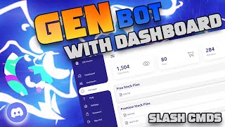 Discord Gen Bot 2023 With Dashboard amp Slash Commands  How To Make Gen Free 2023 [upl. by Htez]