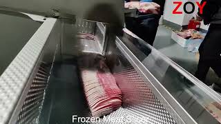 Frozen Meat Slicer Slicing Machine with German Cutting Blades and Widened Belt Conveyor [upl. by Hebner910]