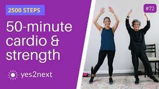 50 Minute Cardio amp Strength Workout  Get 2500 steps amp build muscle  Seniors beginners [upl. by Harvison639]