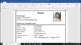 Resume kaise banaye  how are create Resume  Fast create Resume  Resume [upl. by Inigo]