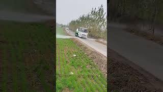 Farmland sprinkler truck watering process [upl. by Zane]