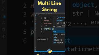 Multiline String in Python  How to Create Multi Line String  shorts shortsvideo [upl. by Pat]