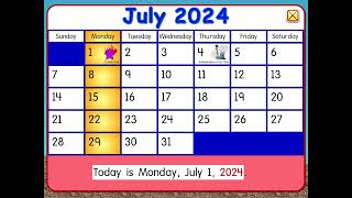 Starfall Make a Calendar July 2024 [upl. by Verge]