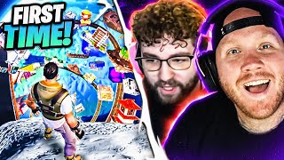 TIM REACTS TO JEV FIRST TIME PLAYING ONLY UP IN FORTNITE [upl. by Ailyt]