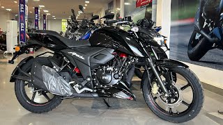 Tvs Apache RTR 160 4v Full Black Edition New Model 2024 Detailed Review  New Changes Price [upl. by Aicnelev]