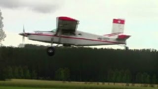 Air Glacier Pilatus PC6 HBFCT landing in Yverdon [upl. by Benge]