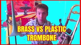 Comparing Pbone plastic trombone with a Brass Trombone [upl. by Yeltrab331]