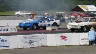 Big Block 429 Ford Pinto VS Big Block Thunderbird Drag Race [upl. by Suirauqed]