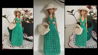 VESTIDO DE CROCHE VERANEIO PARA BONECA BARBIE [upl. by Norvell]