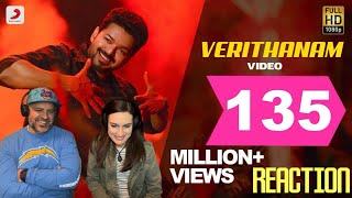 Bigil  Verithanam Video Song REACTION  Thalapathy Vijay  AR Rahman  Atlee [upl. by Aiekahs]