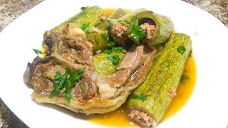 كوسة محشي على طريقتي  القرع أو الكورجات  سهلة و لذييييذة جدا  stuffed courgette [upl. by Neehs]