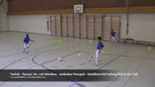 Fussballtraining Koordination mit Passspiel  Passen  Technik [upl. by Milon]