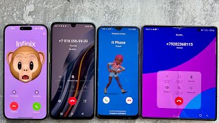 Incoming Calls IPhone 15 Pro Max  Infinix X676c  Samsung Galaxy A30s  Samsung Galaxy Fold2 [upl. by Alaj]