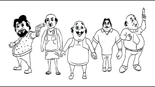 How to Draw Motu Patlu  Motu Patlu Friendship Painting  Learn to Draw Cartoon [upl. by Tadashi]