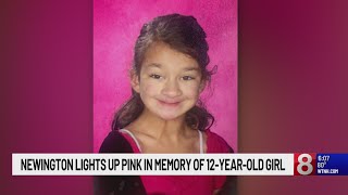 Newington lighting up pink for late 12yearold [upl. by Nogas]