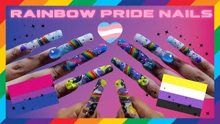 DIY PRIDE RAINBOW POLYGEL NAILS [upl. by Joellyn107]