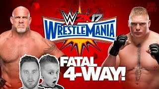 WrestleMania Match Simulation Goldberg vs Brock Lesnar vs KCity [upl. by Nnovahs225]