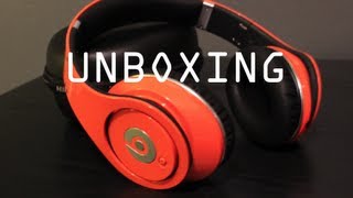 Beats By Dre Studio Headphones Unboxing ORANGE [upl. by Nospmoht]