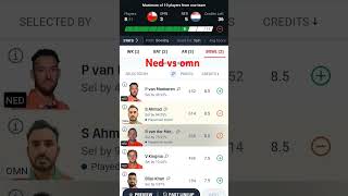 Nederland vs oman ODI match 11112024 Dream 11 fansty team Ned vs oman ODI match [upl. by Agan]