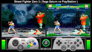 Street Fighter Zero 3 Sega Saturn vs PlayStation Gameplay Comparison [upl. by Siladnerb]