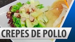 Crepes de Pollo con Champiñones  Recetas de cocina [upl. by Baggs818]