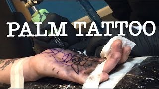 MOST PAINFUL TATTOO AREA THE PALM  TRADITIONAL TATTOO TIMELAPSE [upl. by Fairman579]