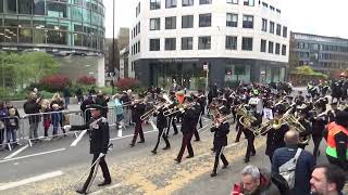 Band of the Royal Yeomanry Reverse route Lord Mayors Show 2024 [upl. by Etnor]