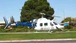 Mercy Air Helicopter Take Off from Antelope Valley Hospital [upl. by Daenis]