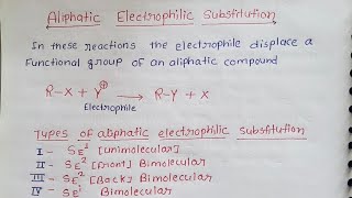 Aliphatic electrophilic substitution Unimolecular Electrophilic substitution SE1 [upl. by Flor45]