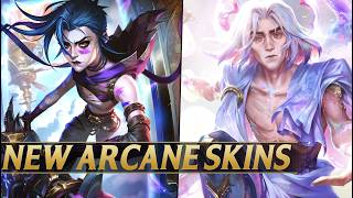 NEW ARCANE 2 SKINS PREVIEW  Jinx 3 Forms Powder Heimerdinger Ekko Viktor Legendary Warwick [upl. by Spalla515]